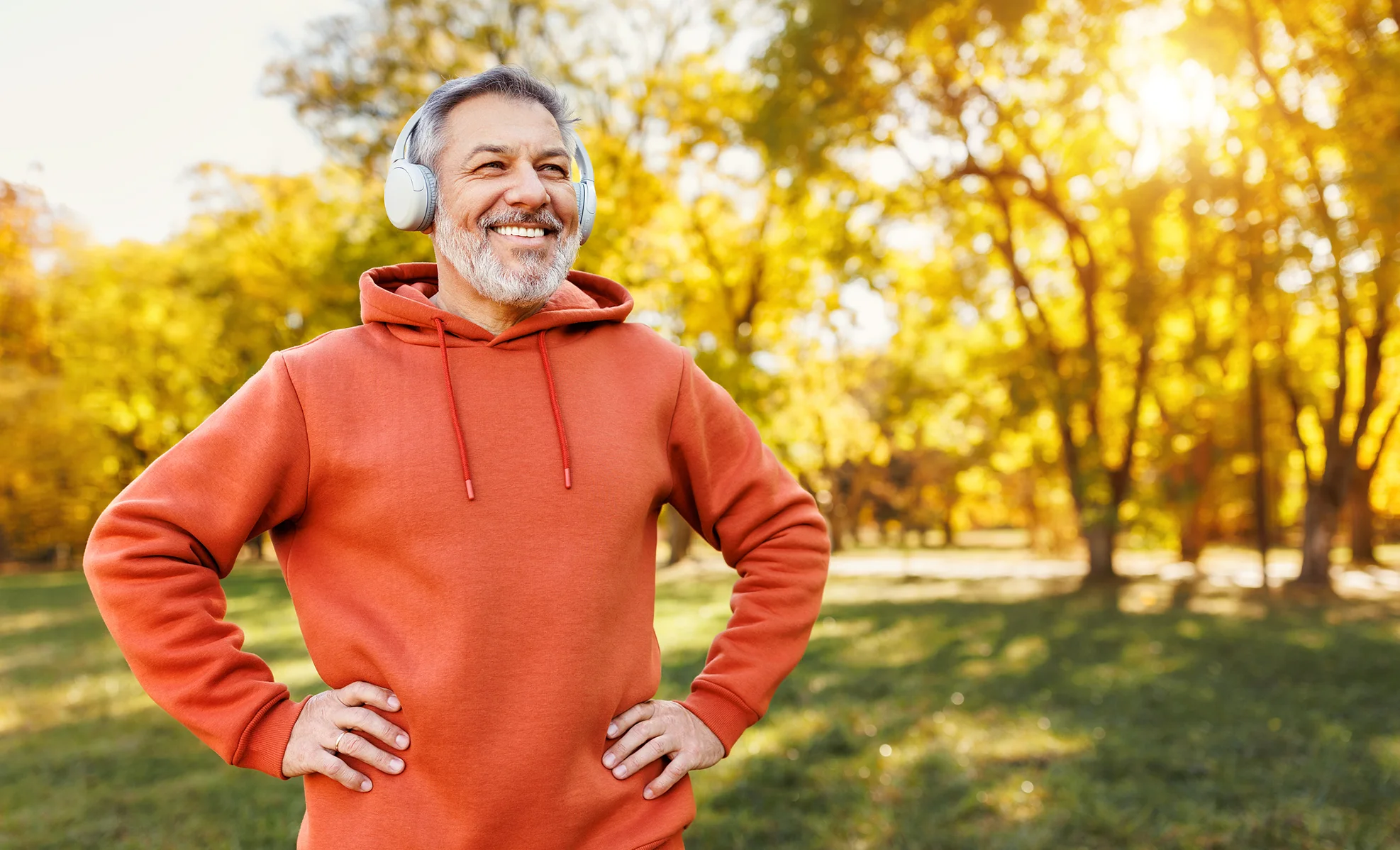 mature man going for a jog