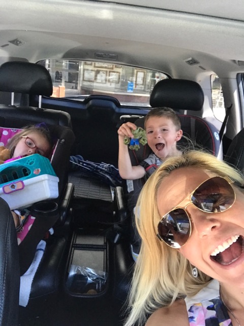 Carrie enjoying life with her children