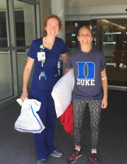 Carrie recovering after surgery