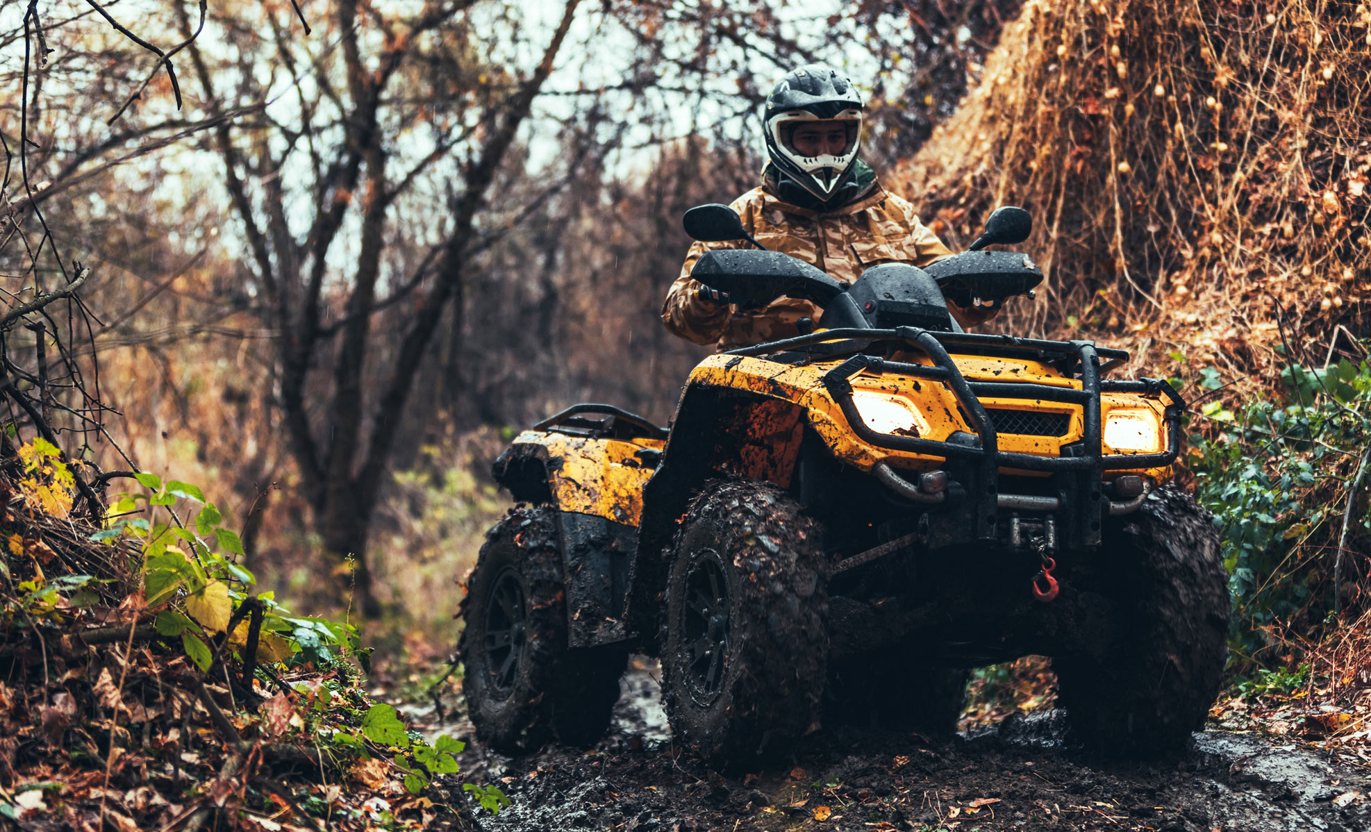 trail riding on an atv
