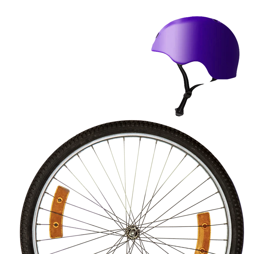bike tire with helmet