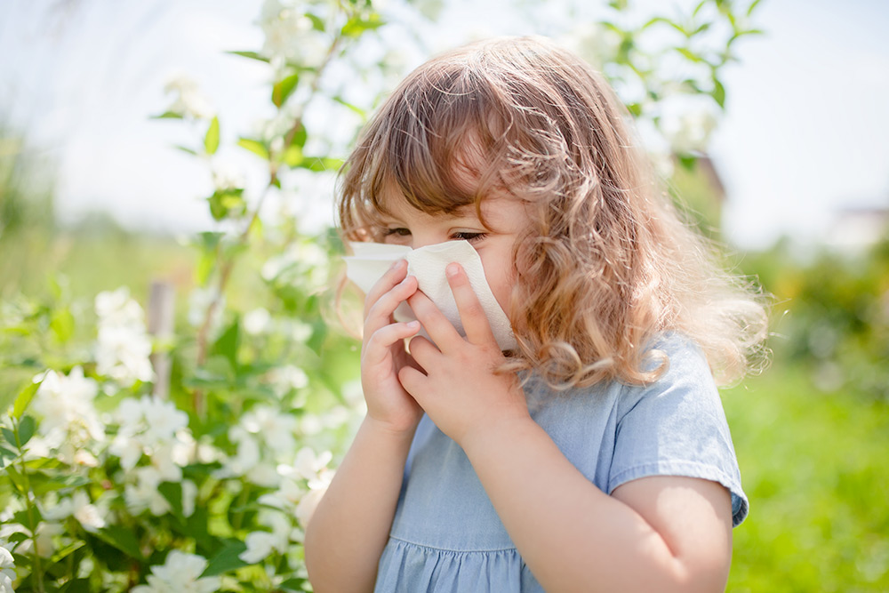 child sneezing