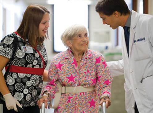 Patients and doctor at the hospital
