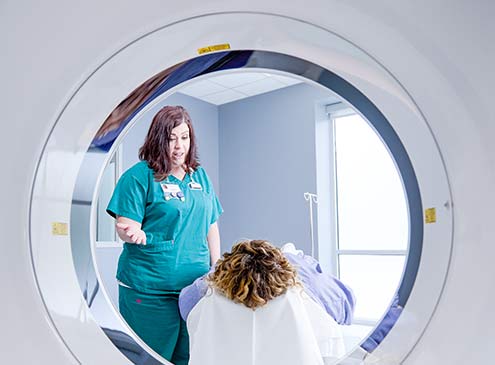 CT tech and patient