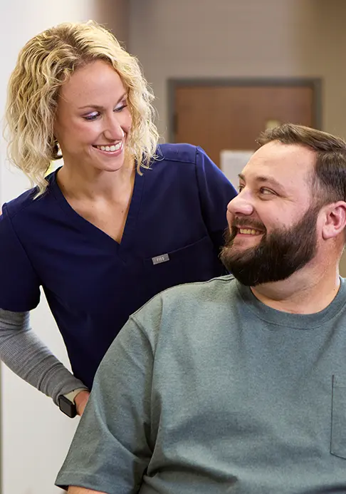 nurse talking to a patient