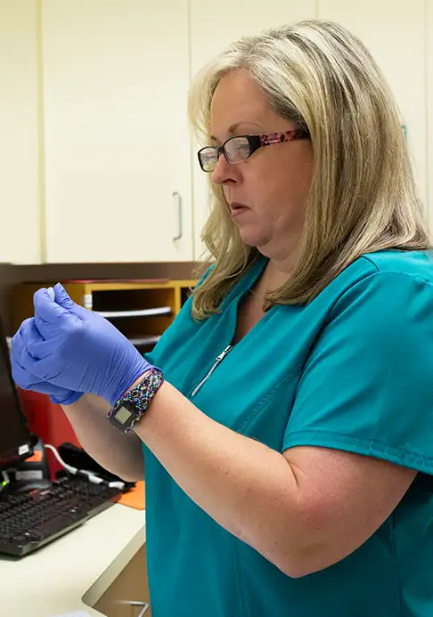 lab technician working