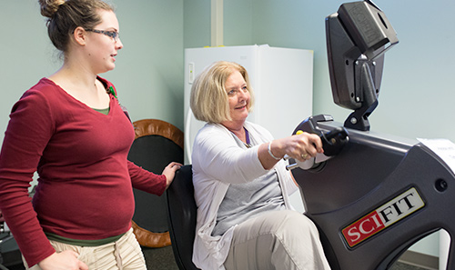 physical therapist with patient