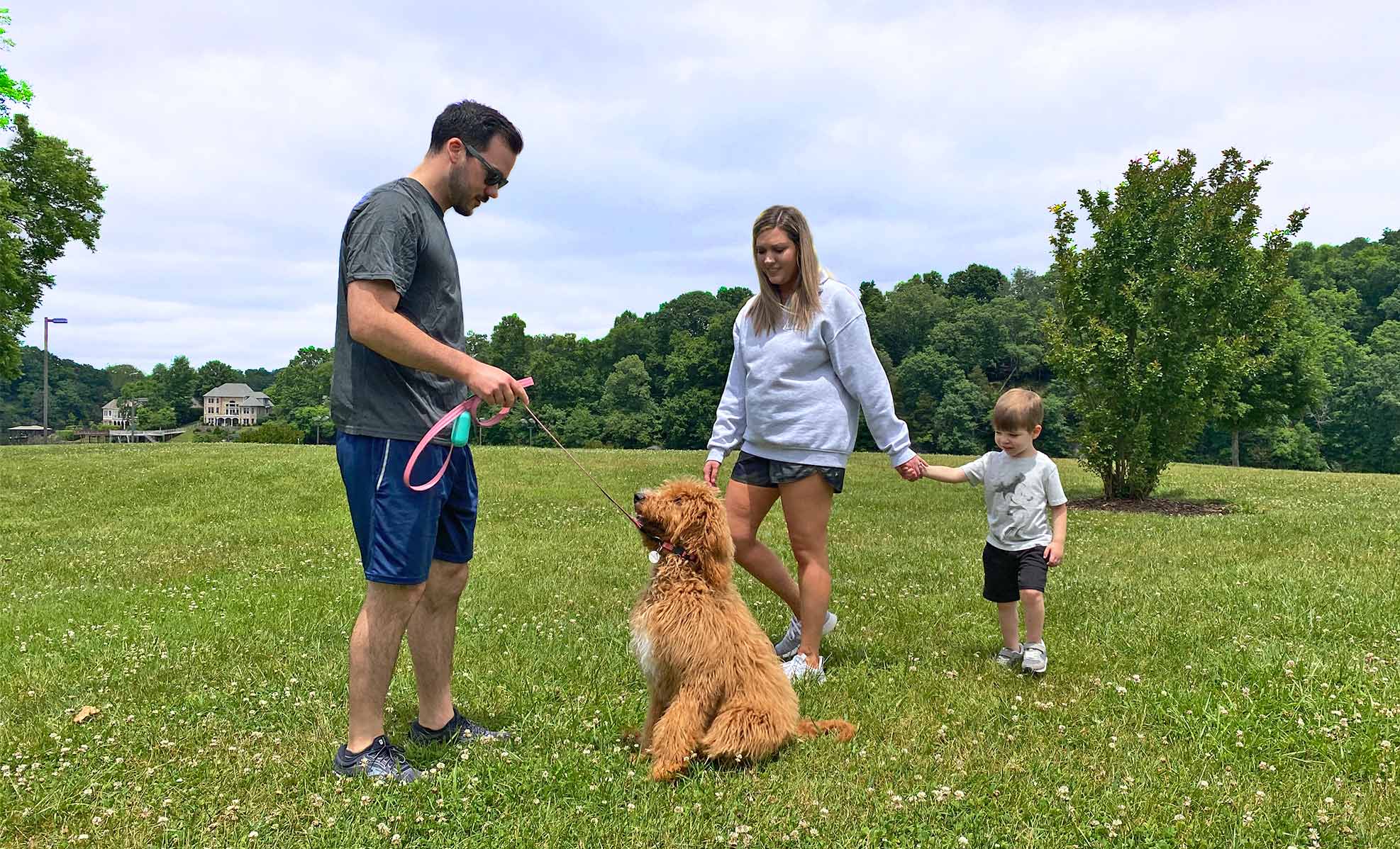 Dr. Metzger and family playing with Ivy